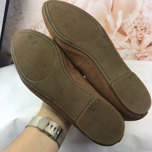 Lucky brand flats leather Aviee lace up tan Sz 9.5 - Picture 4 of 6